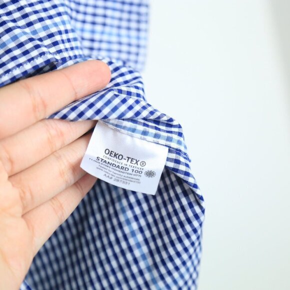 The Men's Bloomingdale's Gingham Button Down Stretch Fabroc Size Large - Picture 6 of 11